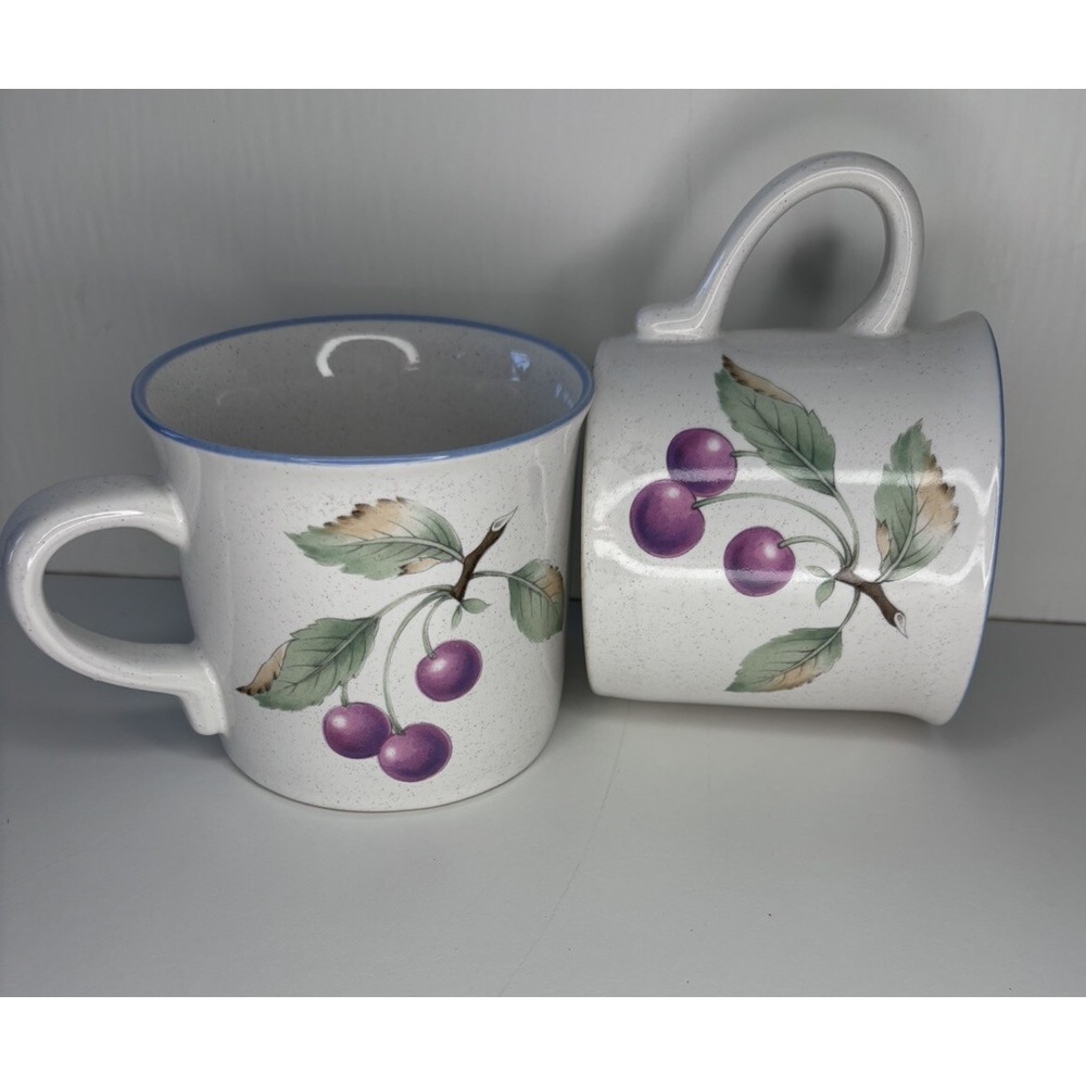 Mikasa Savoir Vivre Luscious Grapes Set Of 2 Coffee Tea Mugs Cups -C-
